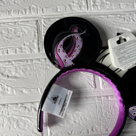 New Disney Ears Ursula Little Mermaid Black Purple Gold Glitter Headband main image 11